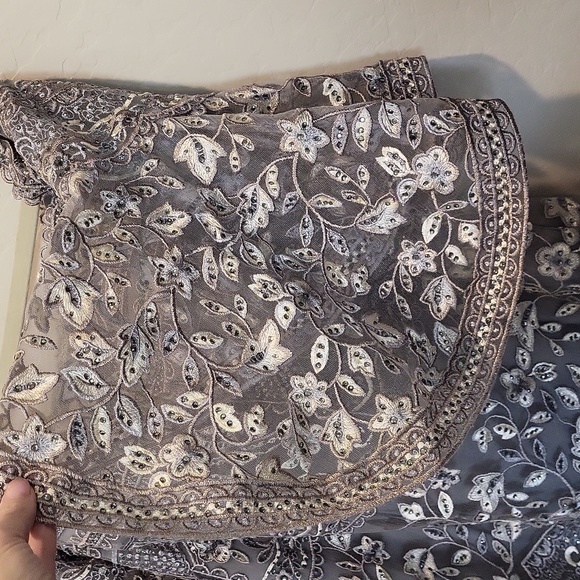 Social Occasions by Mon Cheri Embroidered Lace Sheath Dress Lace Beaded Plus 16 - Picture 5 of 12